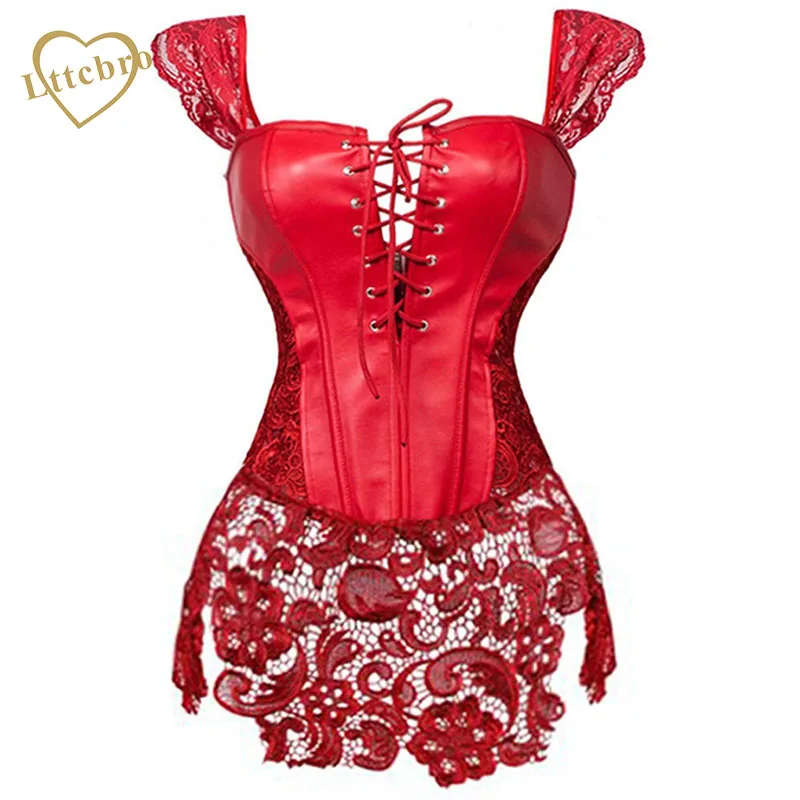 Корсет из искусственной кожи кружевное платье в стиле стимпанк корсет для
