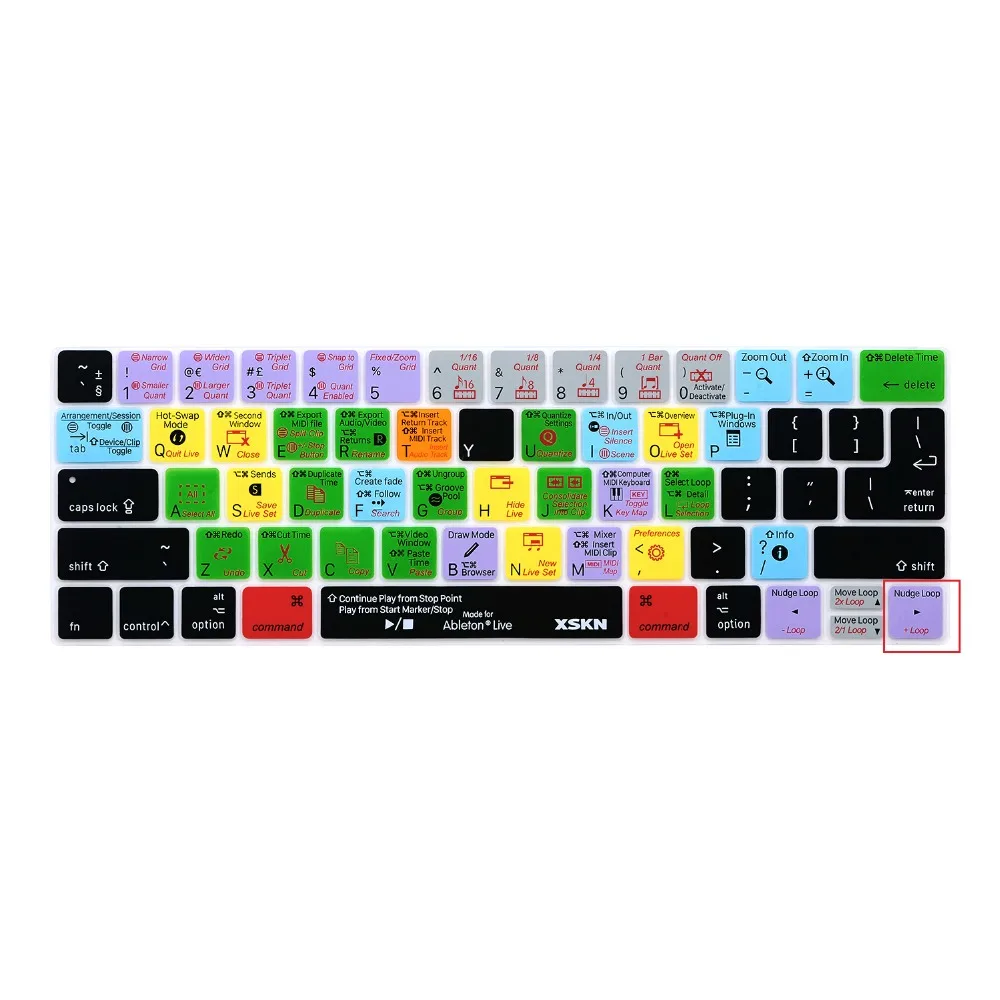 XSKN для Ableton Live музыка редактировать ярлык покрытие для клавиатуры для MacBook Pro 13 15 A1706 и A1707 с Touch Bar(выпуск