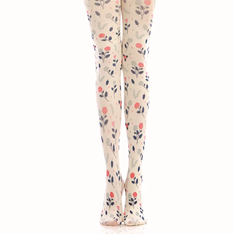 

Fresh Little Flower Print Pantyhose Bottoming