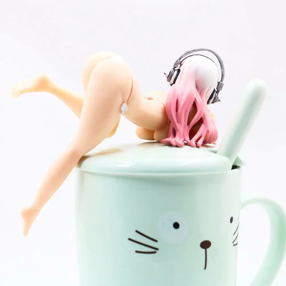 Аниме Фигурка Супер Sonico сексуальный купальник бикини изгиб над чашкой 10 см ПВХ