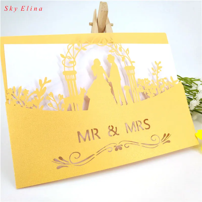 10 шт. визитки элегантные обручальные цветы свадебные приглашения открытки