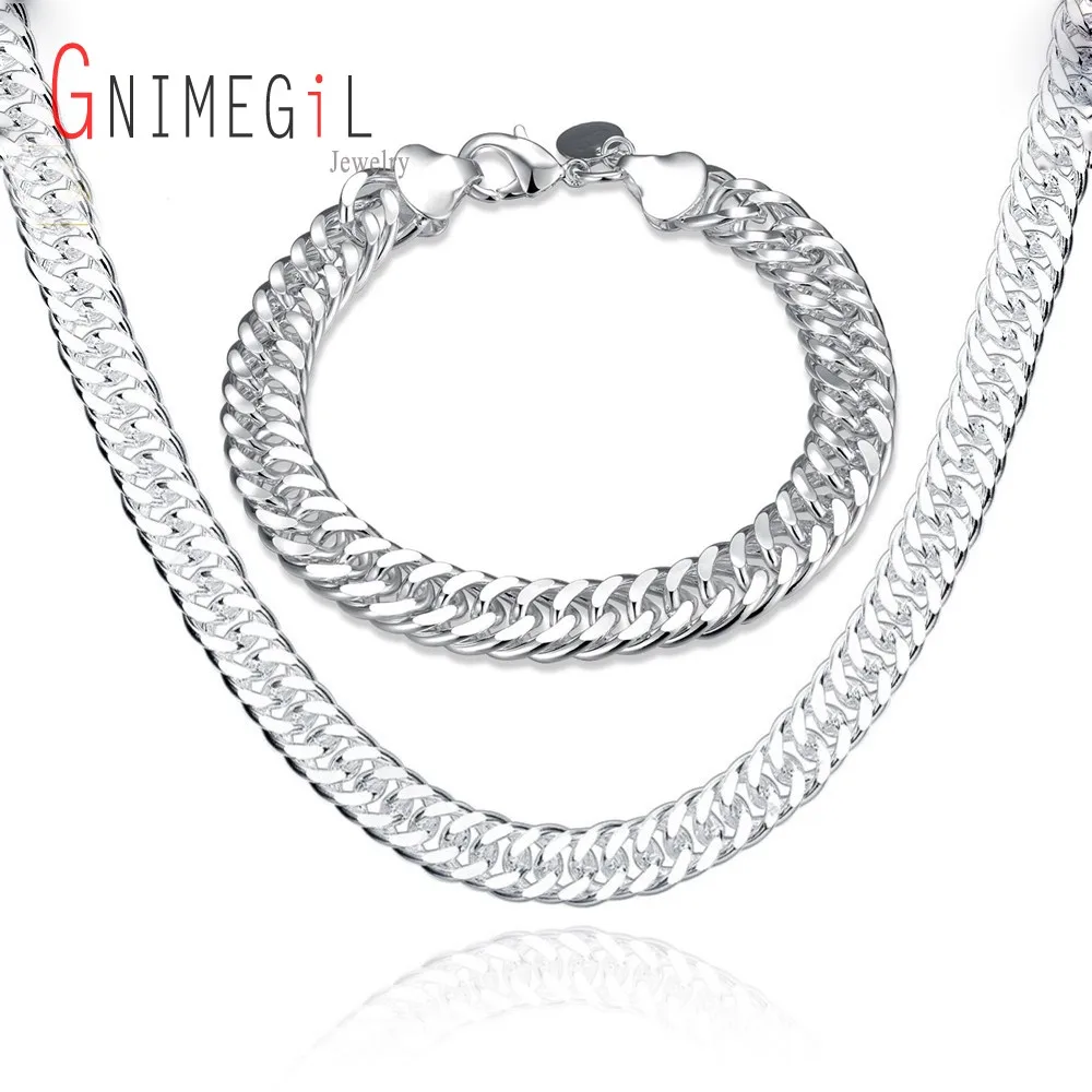 GNIMEGIL мужские модные комплекты для мальчиков 10 мм 20 &quot8&quot цепочка кубинское