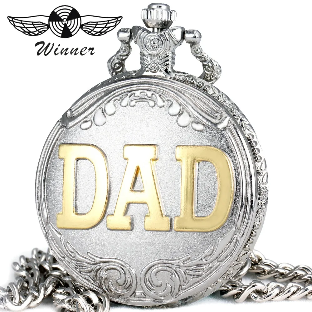 WINNER официальные модные серебряные карманные часы лучший бренд Роскошные