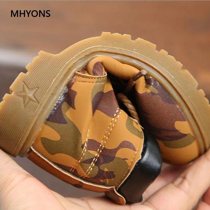 2018 детская зимняя сапоги модные детские кожаные зимние для девочек и мальчиков