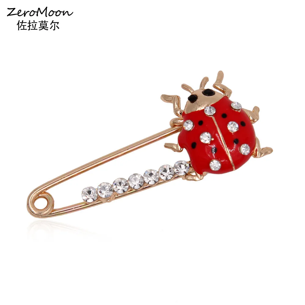 Очаровательная Красная эмалированная брошь божья коровка металлическая в форме