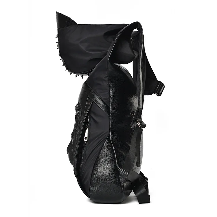 Вместительный мужской кожаный рюкзак с рельефным 3d рисунком|lion backpack|backpack gothiclarge