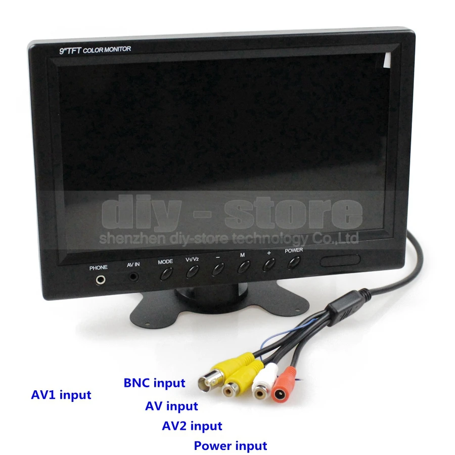 Diykit 9 дюймов TFT ЖК-дисплей видео безопасности Мониторы Дисплей обратный заднего