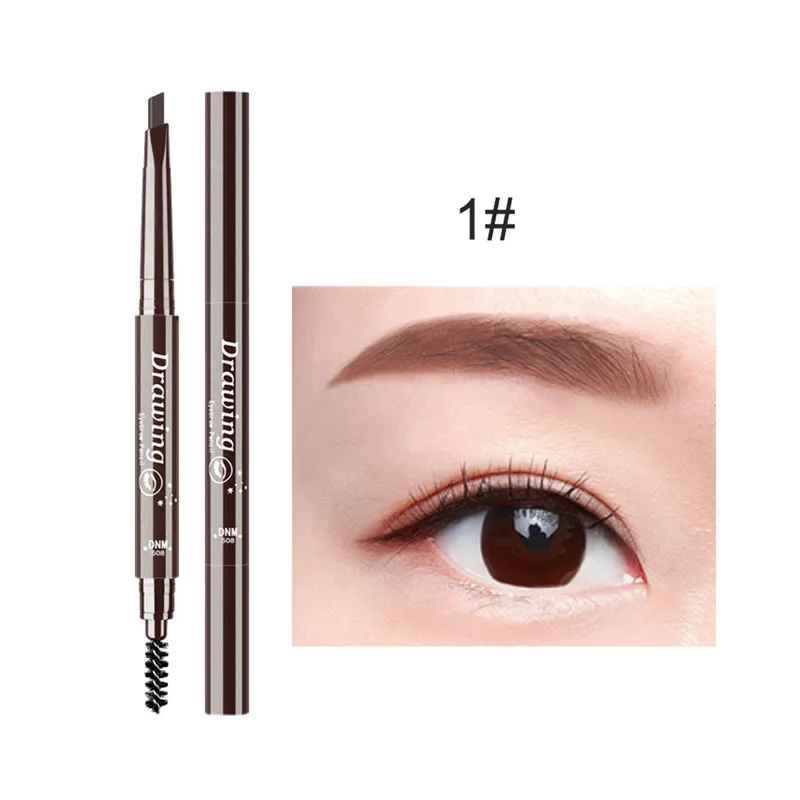 01 Double Ended Eyebrow Pencil Waterproof Long Lasting No Blooming Rotatable Triangle Eye Brow Tatoo Pen Eye brow Makeup Set Beauty - Цвет: 01