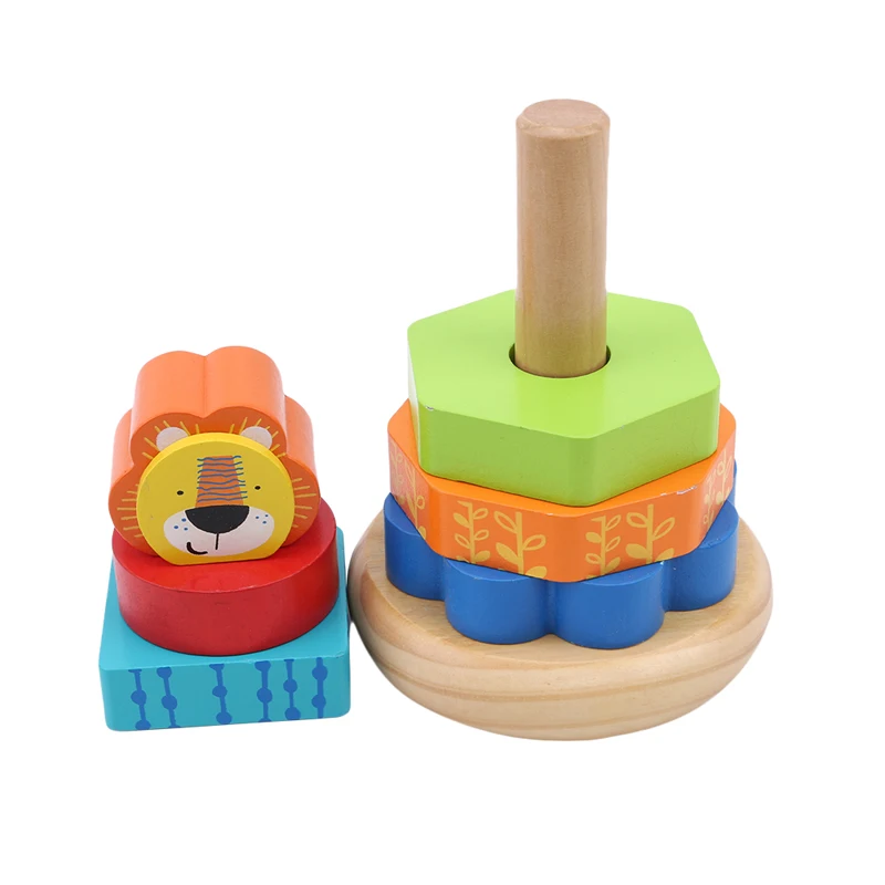 Деревянные игрушки красочные радужные строительные блоки игры Забавные