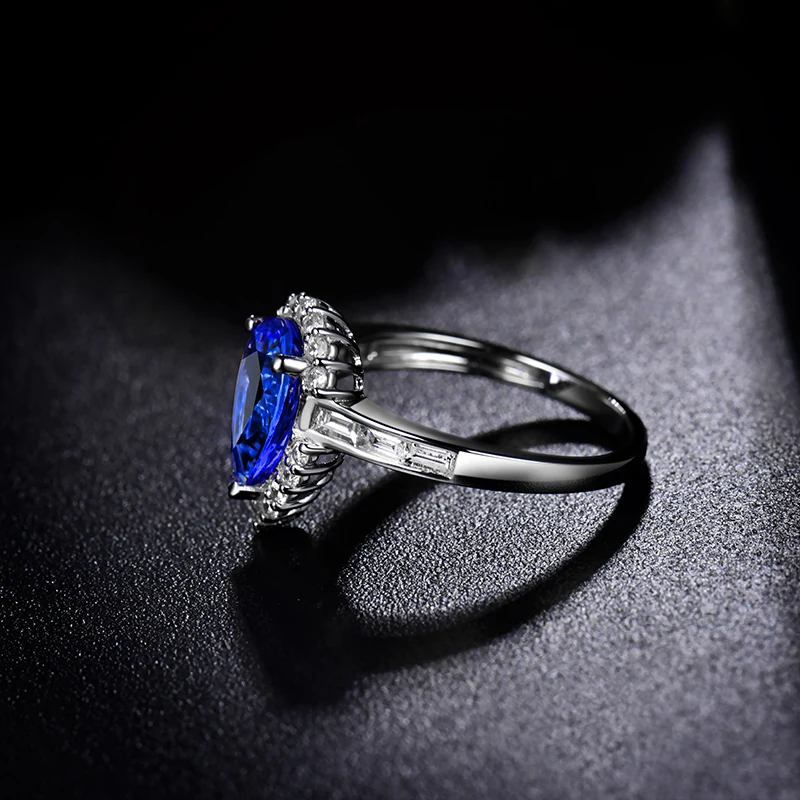 Кольцо из настоящего белого золота 14 к с бриллиантами|ring ring|tanzanite diamond ringdiamond tanzanite
