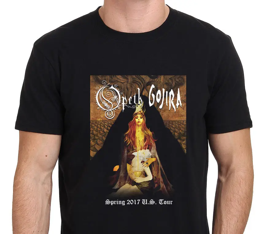 Opeth Gojira весной НАМ Тур 2017 мужская Футболка|Мужские футболки| |
