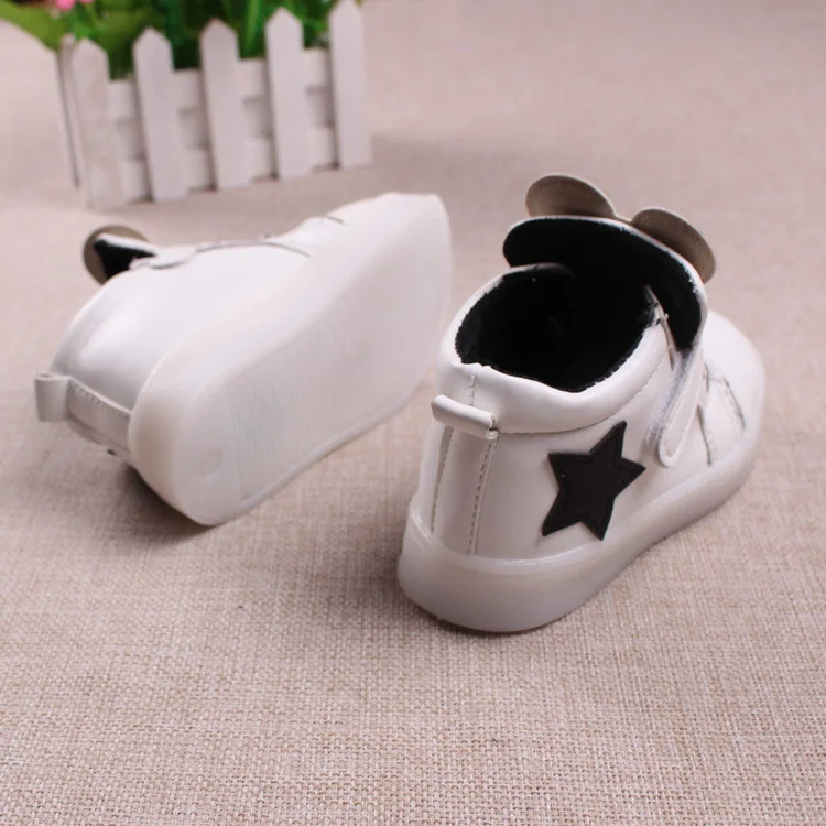 JIANDIAN New children's shoes LED luminous girls' Sports lights baby high hand flashing | Детская одежда и обувь