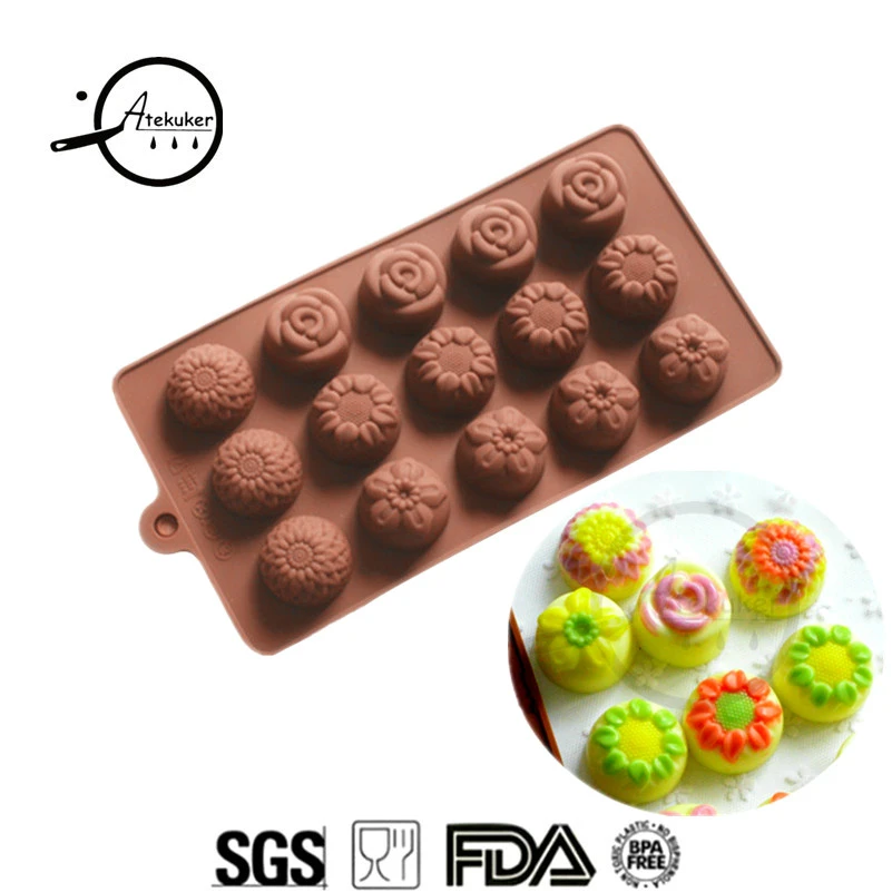 1 шт цветок силиконовые формы для шоколада ледяной куб лоток сахарные конфеты