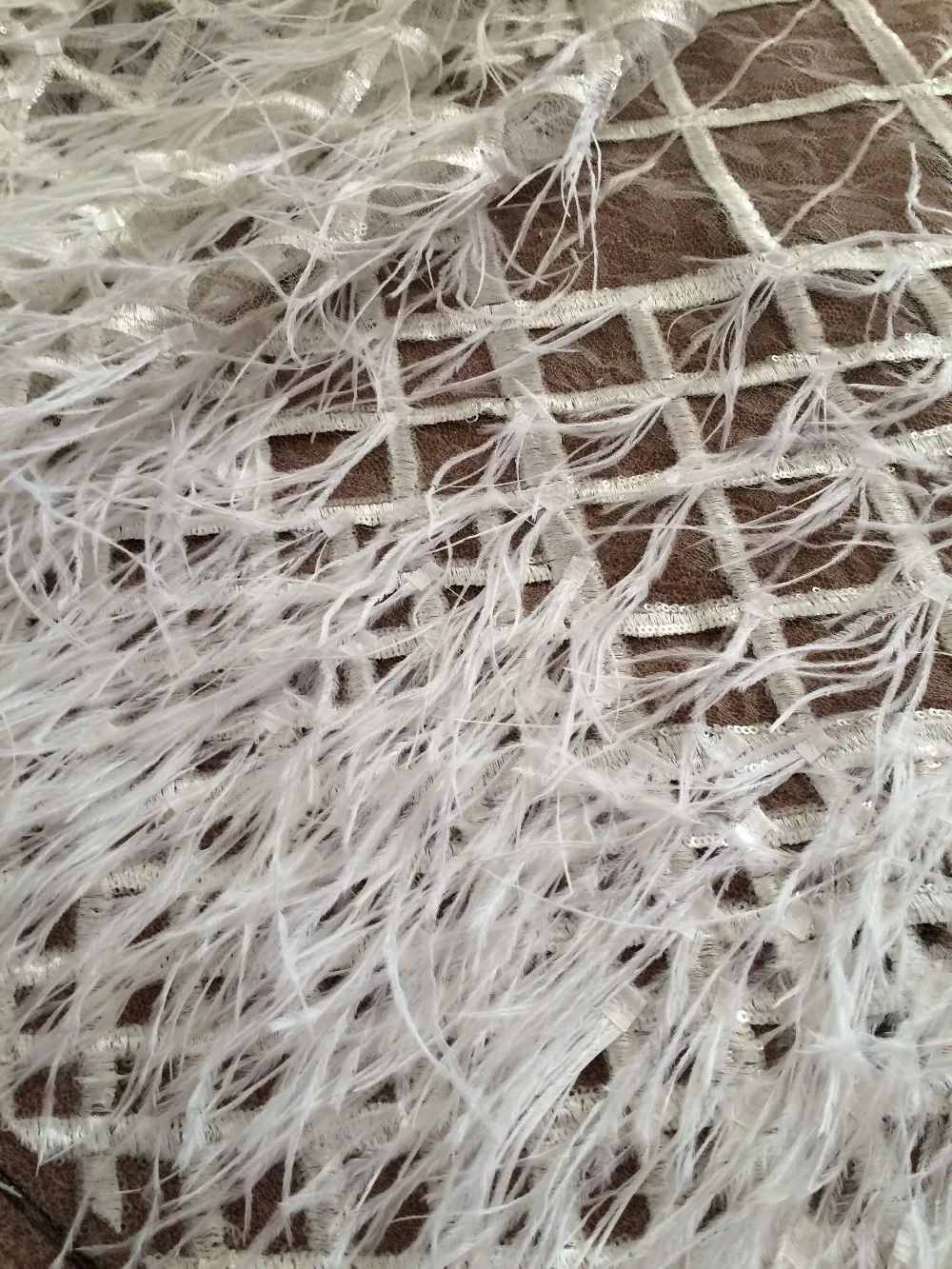 nice looking feather embroidery tulle mesh lace fabric Cyndi-10.17195 with good quality for party dress | Дом и сад