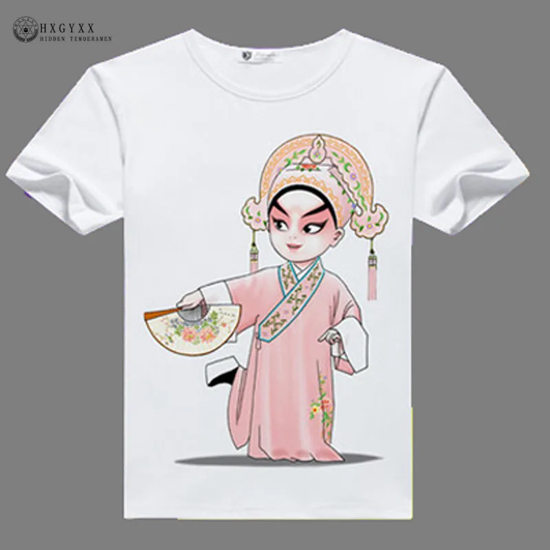 Модная Китайская Этническая футболка с принтом драмы женская летняя свободная