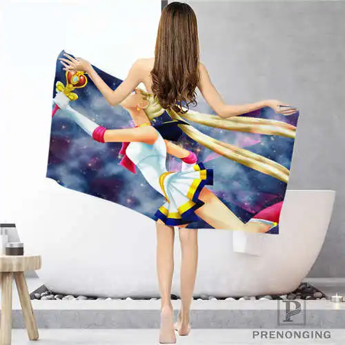 На заказ sailor-moon-(1) тряпка для ванной комнаты полотенце s полотенце для лица/банное полотенце для душа s Размер 33x74 см/72x143 см#18-12-16-02-95 - Color: Face or Bath Towel