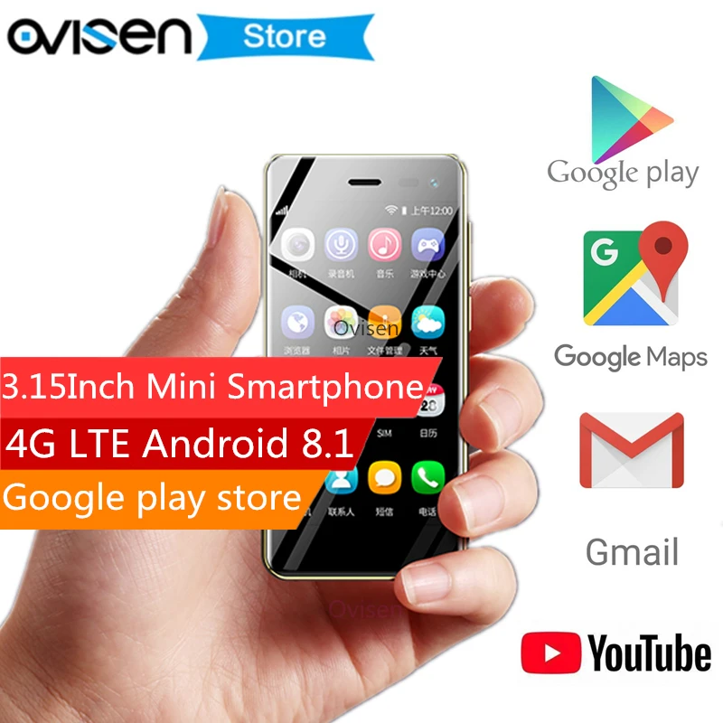 Самый маленький смартфон Ulcool U2 3,15 дюймов MTK6739 1 ГБ 8 ГБ телефон Android 8,1 Google Play 4G милый кожаный мини мобильный телефон