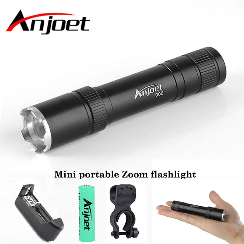 Anjoet Mini 006 тактическая вспышка XM L Q5 светодиодная алюминиевая фокусировочная