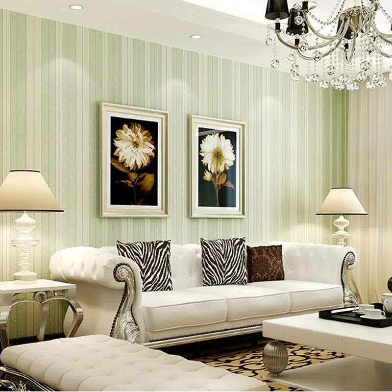 

Q QIHANG European Style 3D Non-woven Bedroom Living Room TV Background Vertical Striped 0.53m*10m=5.3m2