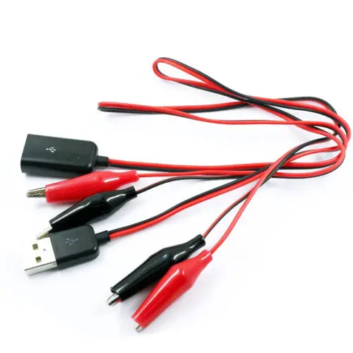 1PCS USB Crocodile wire Alligator clips Male + female to tester Detector connect |