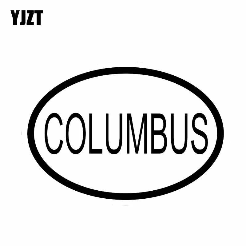 

YJZT 13.8CM*9.2CM COLUMBUS CITY COUNTRY CODE OVAL CAR STICKER VINYL DECAL Black Silver C10-01396