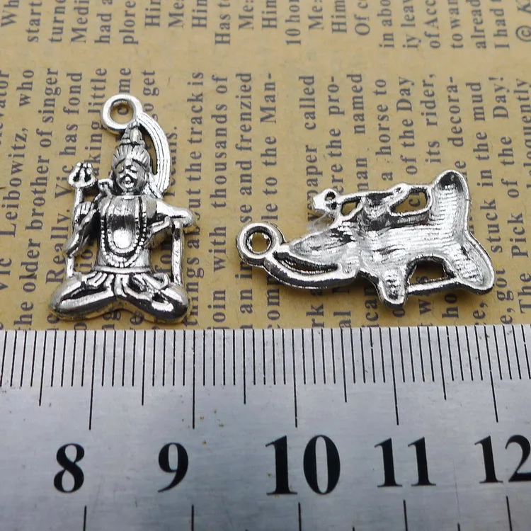 

150pcs Exquisite Buddha statue charm pendants 15*26mm Antique silver gift notebook bag craft Jewelry earring bracelet necklace