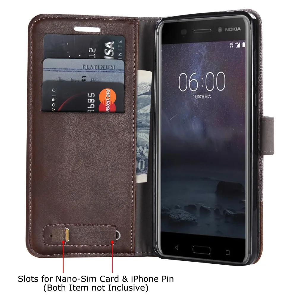 200 шт. новинка 2017 года Винтаж Бизнес Стиль холст искусственная кожа Бумажник Дело