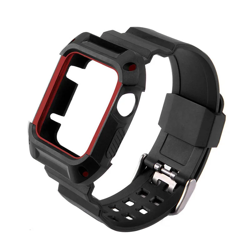 Aivtalk ТПУ резиновый ремешок для часов с Защитный чехол 38 мм 42 iWatch Apple Watch Band браслет