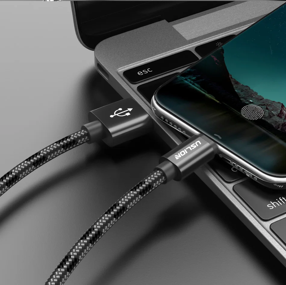 USLION usb type C кабель для быстрой зарядки USB C type-C телефонный кабель для samsung Galaxy S9 S8 xiaomi mi 8 5S с нейлоновой оплеткой для синхронизации данных