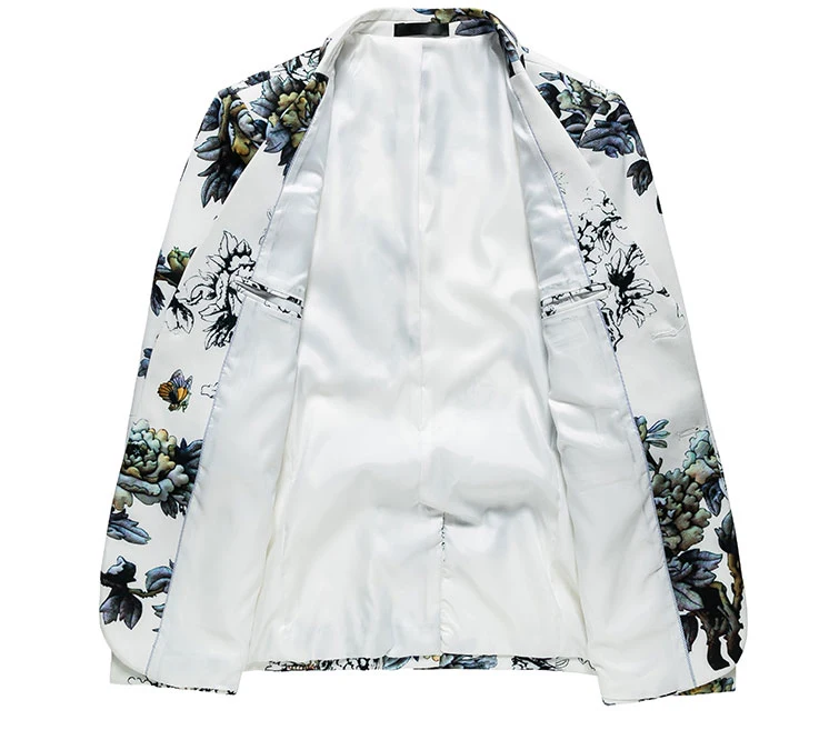 LONMMY 4XL 5XL 6XL Винтаж Цветок для мужчин Блейзер Slim fit две пуговицы свадебное платье костюм повседневное осень s цветочный блейзер весн
