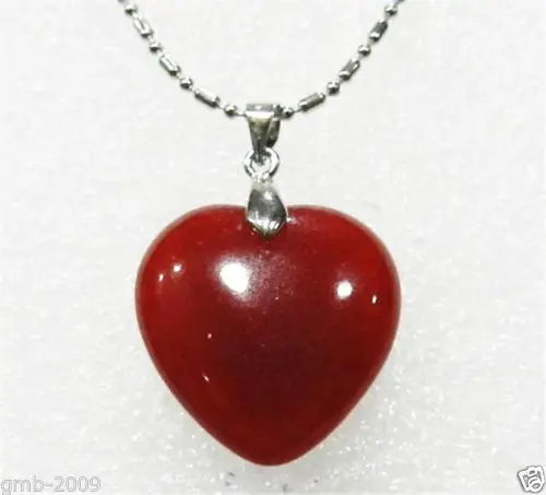 Красивое новое женское Красное нефритное ожерелье с подвеской в форме сердца|jade