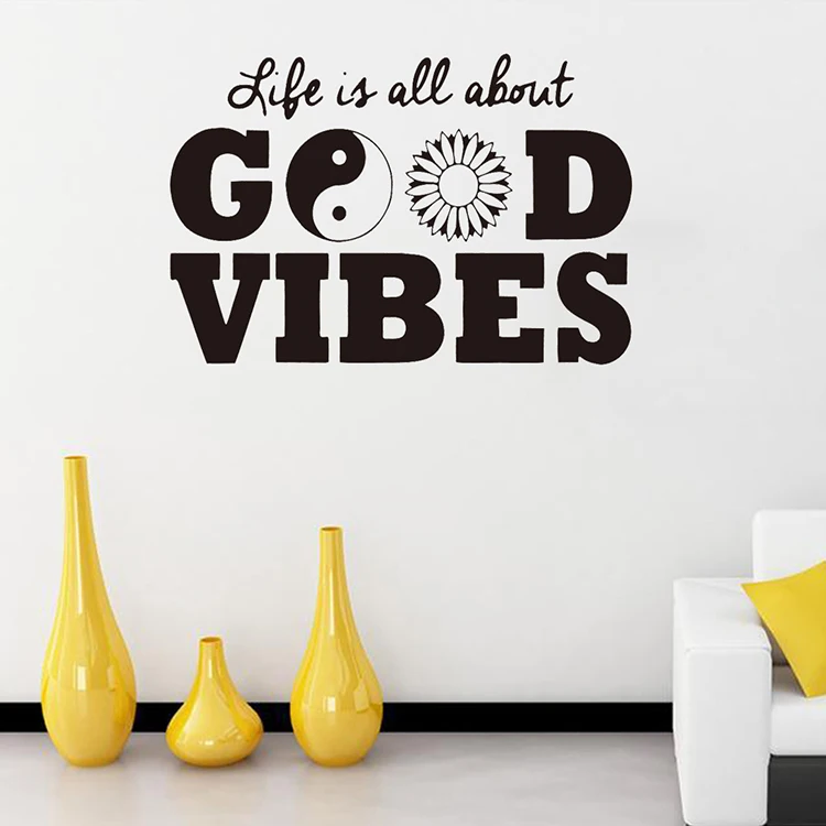 Life is all about good vibes виниловые наклейки на стену домашний декор diy искусство роспись