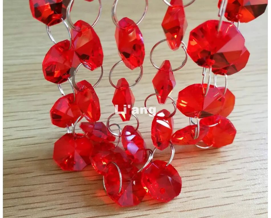 Бесплатная доставка красный цвет 10 метров 14 мм восьмиугольная цепочка Свадебная