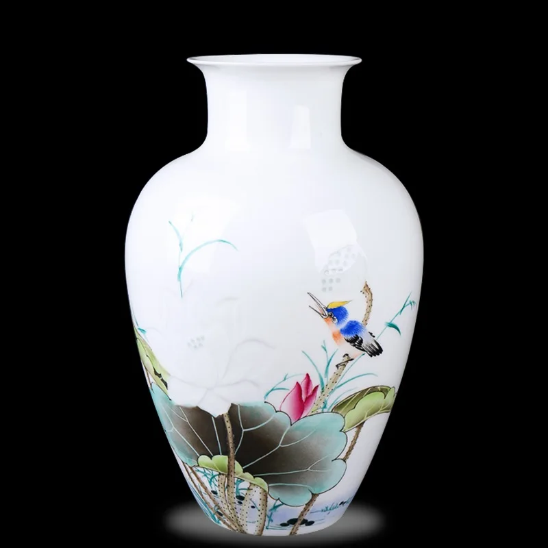 Керамика Цзиндэчжэнь Li Dongming подглазурная роспись Красная ваза современные