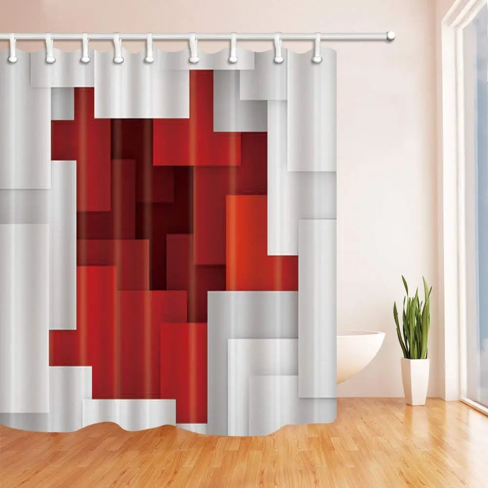 Тема животного Фламинго Декор занавеска для душа красные губы зеленые листья