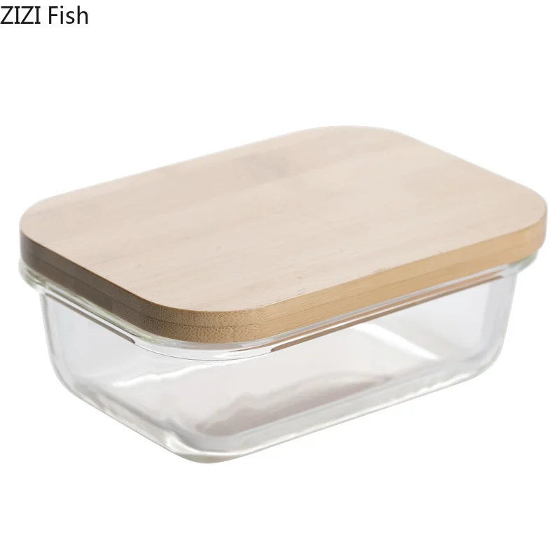 Transparent Glass Lunch Box Portable Dinnerware Food Storage Container Children Kids School Office Portable Bento Box