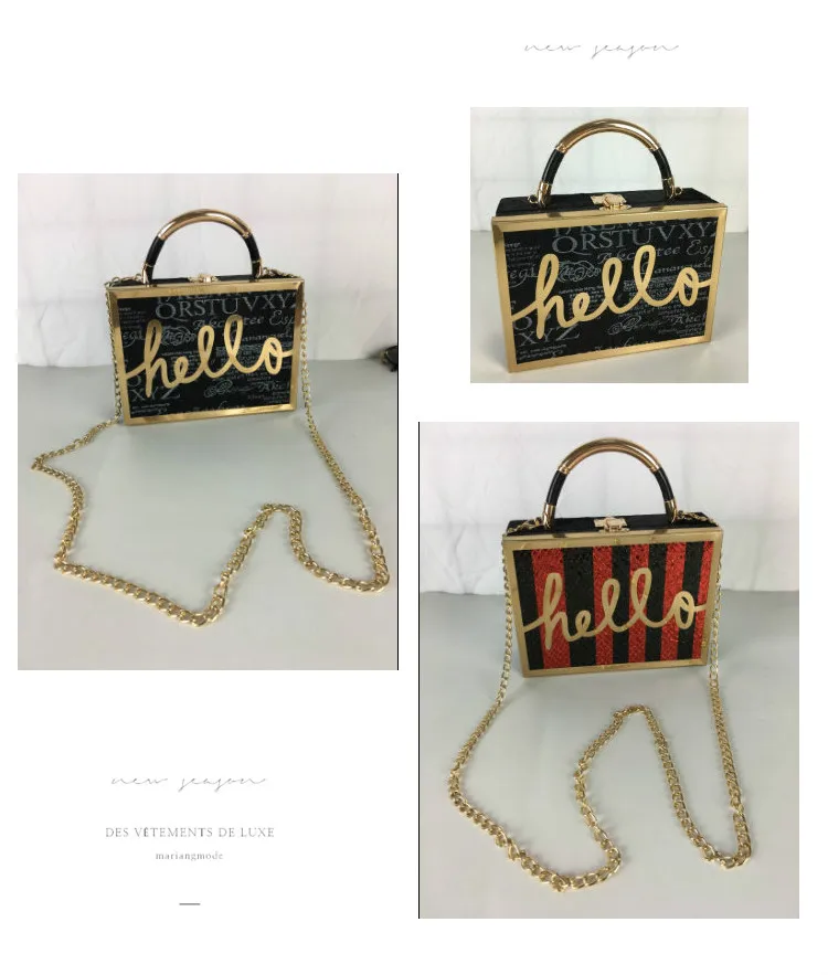 TekiEssica модные черные велюровые мини-сумки с цепочкой Hello Paillette, сумки через плечо, сумки-клатчи для вечеринок, сумки через плечо для женщин