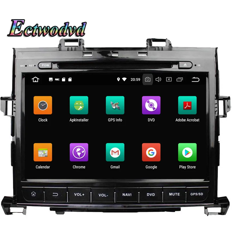 Ectwodvd 4G ram 32G rom Восьмиядерный Android 8 0 автомобильный DVD для Toyota Alphard 2007 2008 2009 2013 Радио