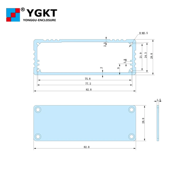 YGK 015 82 8*28 8*110/3.26 ''x 1 13'' x 4 33 ''(wxhxl) мм алюминиевый подземный корпус для