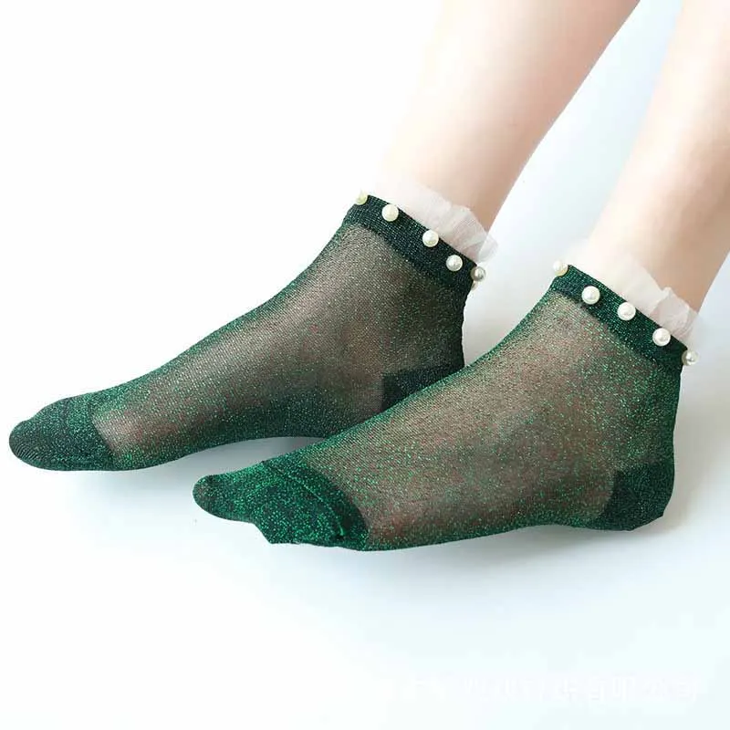 Весенние новые женские модные однотонные нейлоновые короткие носки и мужские