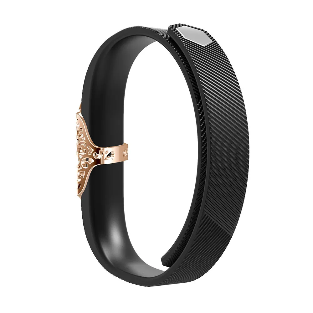 Чехол для часов чехол для Fitbit Flex 2 Band аксессуар металлический рукав протектор чехол ремешок стальной орнамент серебро, золото, розовое золото