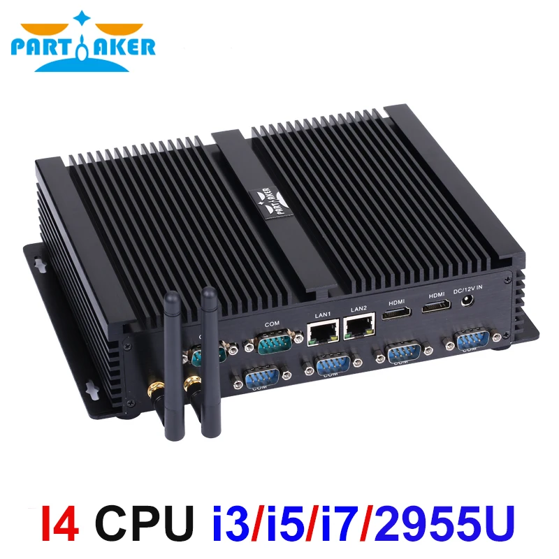 Безвентиляторный мини ПК Barebone Core i7 5500U i5 4200U i3 5005U Windows 10 прочный Чехол ITX