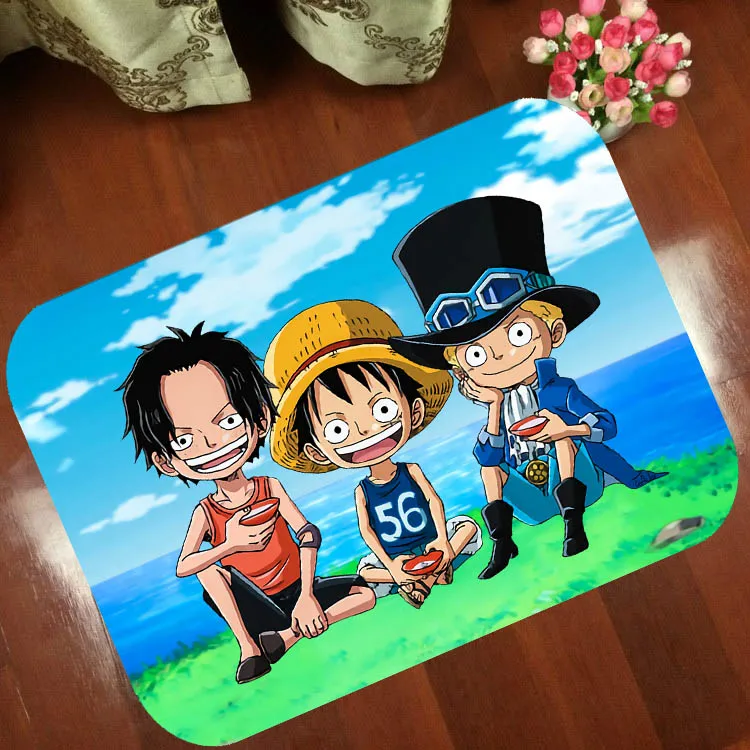 Противоскользящий напольный коврик модный luffy One Piece Three brothers ковер с рисунком в