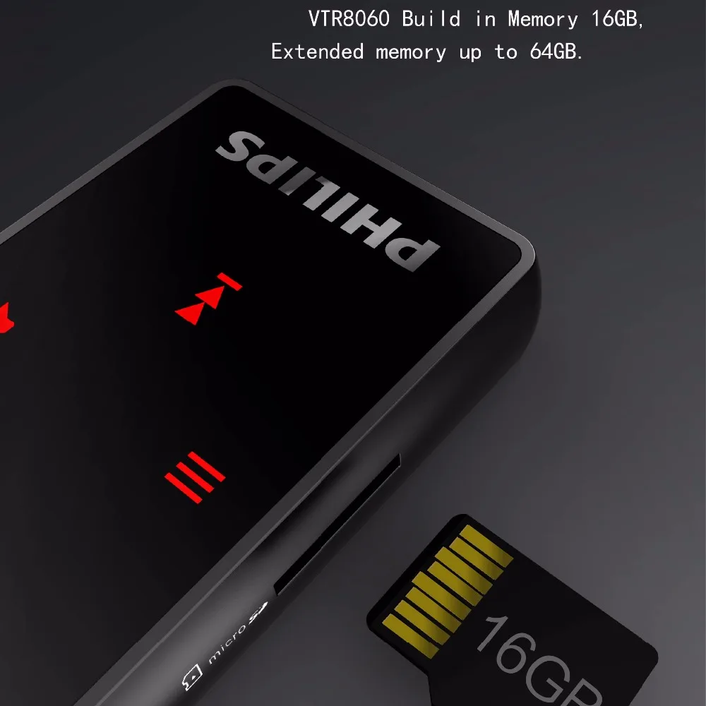 Цифровой мини диктофон Philips VTR8060 64 ГБ Wi Fi|Цифровые диктофоны| |