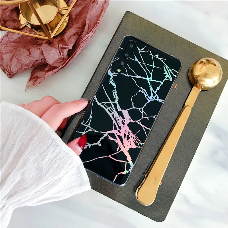 Чехол для Huawei P20 Lite Pro Mate 20 п20 лайт про корпус Голографический лазерный мраморный