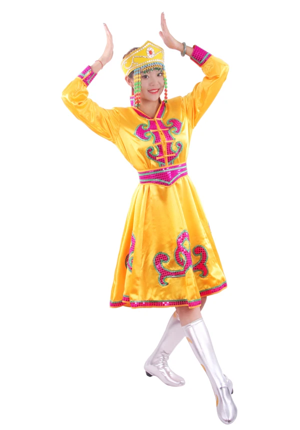 

Mongolian clothing Ethnic Costumes Dance costumes Mongolian dance clothing ladies Mongolia cheongsam