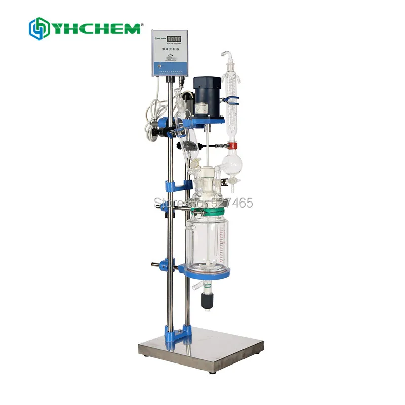 Реактор с покрытием YHChem 1 л и конденсатором лабораторный реактор двойным