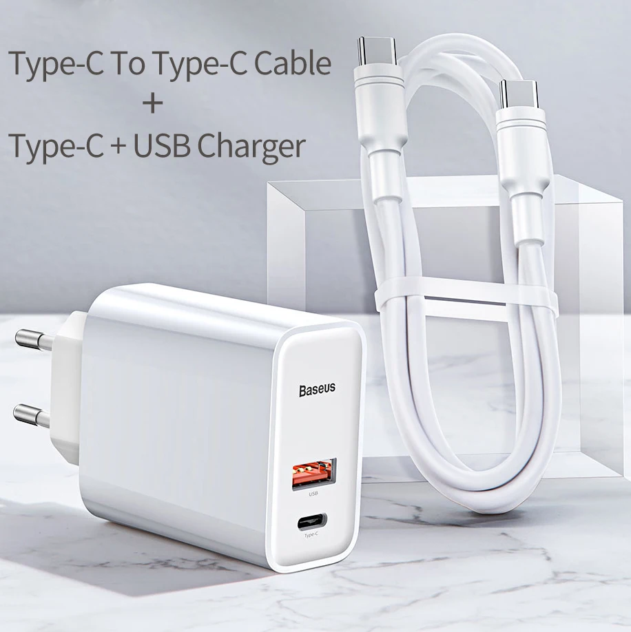 USB Charger Set EU Baseus Quick Charge 4,0 3,0 USB зарядное устройство для iPhone 11 Pro Max samsung huawei SCP QC4.0 QC3.0 QC C PD Быстрая зарядка для мобильных телефонов - Тип штекера: USB Charger Set EU