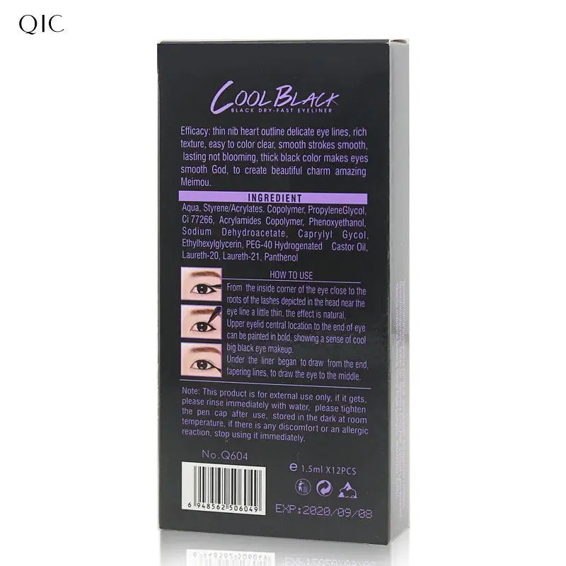 12 шт./лот Высококачественная Черная Стойкая подводка для глаз карандаш