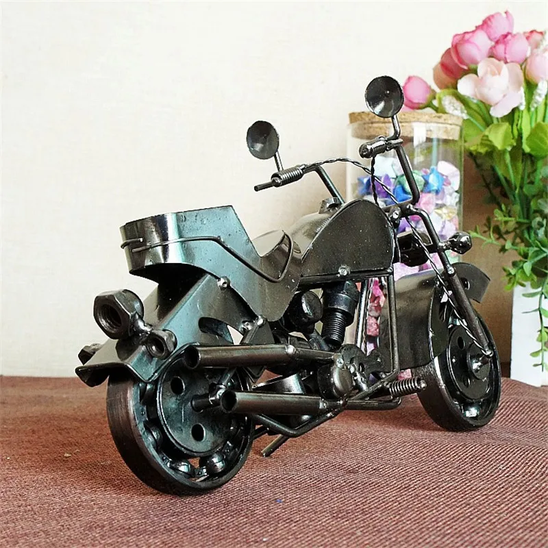 Креативный классический металлический мотоцикл модель статуэтки металлические